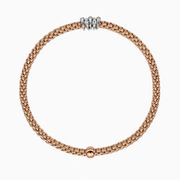 Fope Flex'it Prima 18ct Rose Gold 0.20ct Diamond Bracelet, 748B/BBR.