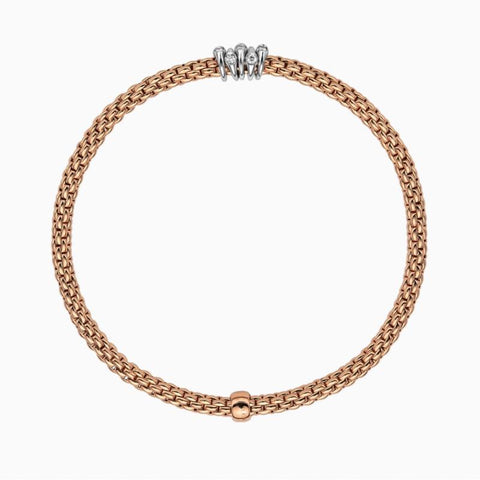 Fope Flex'it Prima 18ct Rose Gold 0.20ct Diamond Bracelet, 748B/BBR.