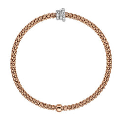 Fope Flex'it Prima 18ct Rose Gold 0.31ct Diamond Bracelet. 744B PAVE.