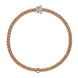 Fope Flex'it Prima 18ct Rose Gold 0.31ct Diamond Bracelet. 744B PAVE.