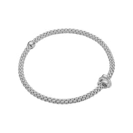 Fope Flex'it Prima 18ct White Gold 0.10ct Diamond Bracelet, 744B/BBR.