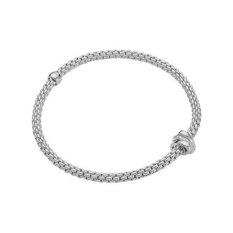 Fope Flex'it Prima 18ct White Gold 0.10ct Diamond Bracelet, 744B/BBR.
