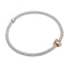 Fope Flex'it Prima 18ct White Gold 0.10ct Diamond Rose Gold Rondelle Bracelet, 744B/BBR.