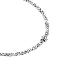 Fope Flex'it Prima 18ct White Gold 0.12ct Diamond Necklace, 743C/BBR.