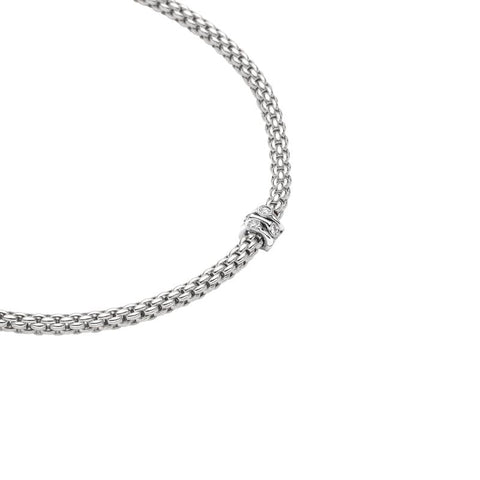 Fope Flex'it Prima 18ct White Gold 0.12ct Diamond Necklace, 743C/BBR.