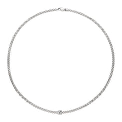 Fope Flex'it Prima 18ct White Gold 0.12ct Diamond Necklace, 743C/BBR.
