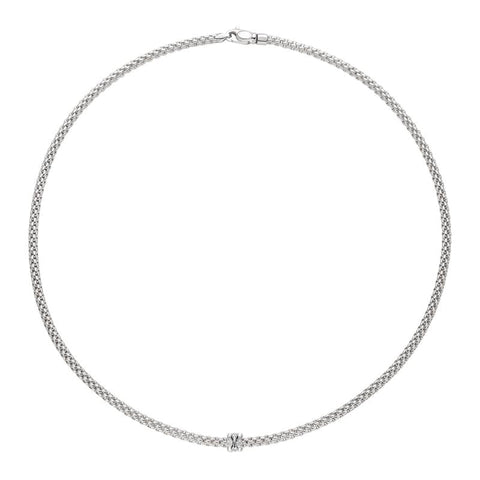 Fope Flex'it Prima 18ct White Gold 0.12ct Diamond Necklace, 743C/BBR.