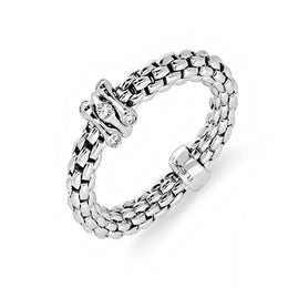 Fope Flex'it Prima 18ct White Gold 0.12ct Diamond Ring, AN748/BBR.