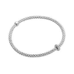 Fope Flex'it Prima 18ct White Gold 0.18ct Diamond Bracelet, 745B/BBR.
