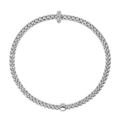 Fope Flex'it Prima 18ct White Gold 0.18ct Diamond Bracelet, 745B/BBR.