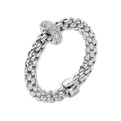 Fope Flex'it Prima 18ct White Gold 0.18ct Diamond Ring, AN745/BBR.