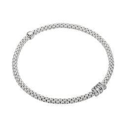 Fope Flex'it Prima 18ct White Gold 0.20ct Diamond Bracelet, 748B/BBR.