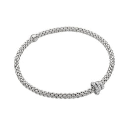 Fope Flex'it Prima 18ct White Gold 0.31ct Diamond Bracelet, 744B PAVE.