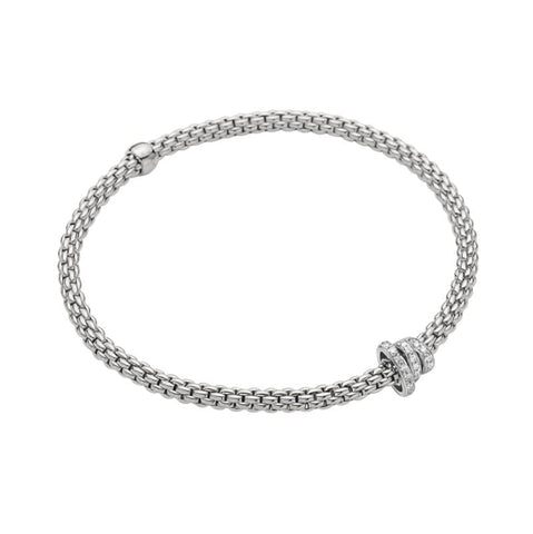 Fope Flex'it Prima 18ct White Gold 0.31ct Diamond Bracelet, 744B PAVE.