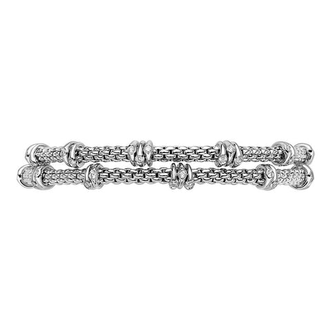 Fope Flex'it Prima 18ct White Gold 0.37ct Diamond Two Row Bracelet, 747B-2F BBR.