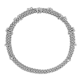 Fope Flex'it Prima 18ct White Gold 0.37ct Diamond Two Row Bracelet, 747B-2F BBR.