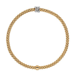 Fope Flex'it Prima 18ct Yellow Gold 0.12ct Diamond Bracelet, 743B/BBR.