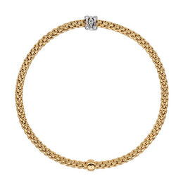 Fope Flex'it Prima 18ct Yellow Gold 0.12ct Diamond Bracelet, 743B/BBR.
