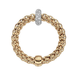 Fope Flex'it Prima 18ct Yellow Gold 0.18ct Diamond Ring, AN745/BBR.