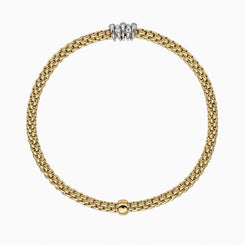 Fope Flex'it Prima 18ct Yellow Gold 0.20ct Diamond Bracelet, 748B/BBR.
