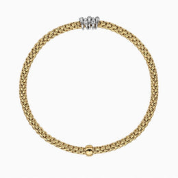 Fope Flex'it Prima 18ct Yellow Gold 0.20ct Diamond Bracelet, 748B/BBR.
