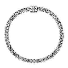 Fope Flex'it Solo 18ct White Gold 0.10ct Diamond Bracelet, 621B/BBR.