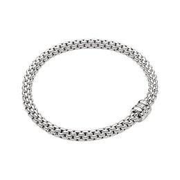 Fope Flex'it Solo 18ct White Gold 0.10ct Diamond Bracelet, 621B/BBR.