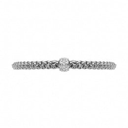 Fope Flex'it Solo 18ct White Gold 0.29ct Diamond Bracelet, 634B/PAVE.