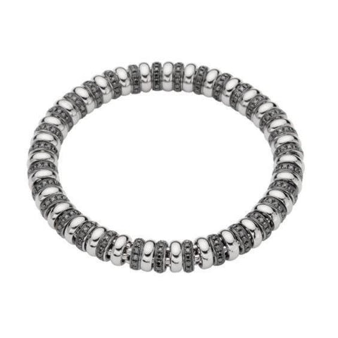 Fope Flex'it Solo 18ct White Gold 3.05ct Black Diamond Bracelet, 629B/BBR2.