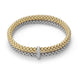 Fope Flex'it Solo 18ct White Yellow Gold 0.22ct Diamond Double Bracelet, 529B/BBR.