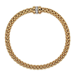 Fope Flex'it Solo 18ct Yellow Gold 0.10ct Diamond Bracelet, 621B/BBR.