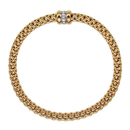 Fope Flex'it Solo 18ct Yellow Gold 0.10ct Diamond Bracelet, 621B/BBR.