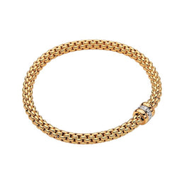 Fope Flex'it Solo 18ct Yellow Gold 0.10ct Diamond Bracelet, 621B/BBR.
