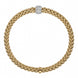 Fope Flex'it Solo 18ct Yellow Gold 0.29ct Diamond Bracelet, 634B/PAVE.