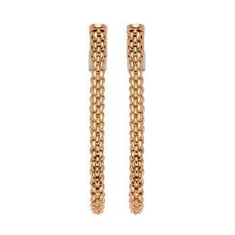 Fope Flexit Essentials 18ct Rose Gold Medium Mesh Chain Earrings OR04