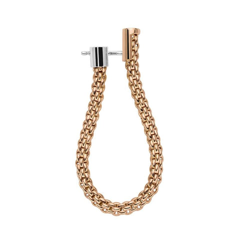 Fope Flexit Essentials 18ct Rose Gold Medium Mesh Chain Earrings OR04
