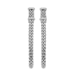 Fope Flexit Essentials 18ct White Gold Diamond Medium Mesh Chain Earrings OR04/BBRFope Flexit Essentials 18ct White Gold Diamond Medium Mesh Chain Earrings OR04/BBR