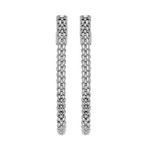 Fope Flexit Essentials 18ct White Gold Medium Mesh Chain Earrings OR04