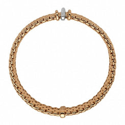 Fope Panorama 18ct Rose Gold 0.08ct Diamond Rondelle Bracelet, 587B BBR.