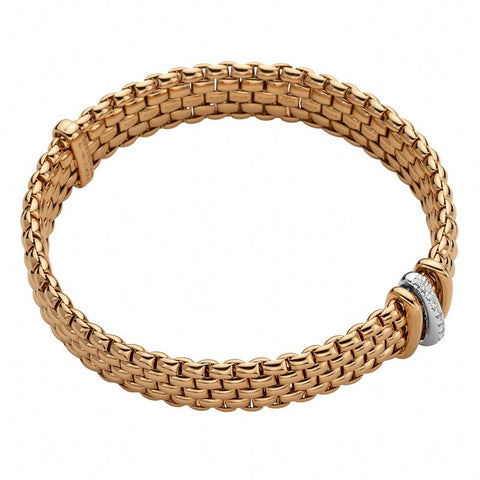 Fope Panorama 18ct Rose Gold 0.08ct Diamond Rondelle Bracelet, 587B BBR.