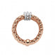 Fope Panorama 18ct Rose Gold 0.23ct Diamond White Gold Rondelle Ring, AN587 PAVE.