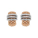 Fope Panorama 18ct Rose Gold 0.46ct Diamond Rondelle Small Hoop Earrings, OR587/PAVE.