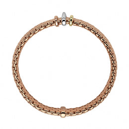 Fope Panorama 18ct Rose Gold Mixed Rondelle Bracelet, 587BM.