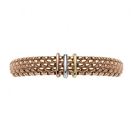 Fope Panorama 18ct Rose Gold Mixed Rondelle Bracelet, 587BM.