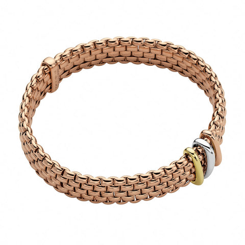 Fope Panorama 18ct Rose Gold Mixed Rondelle Bracelet, 587BM.