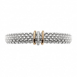 Fope Panorama 18ct White Gold 0.08ct Diamond Mixed Rondelle Bracelet, 587B BBR.