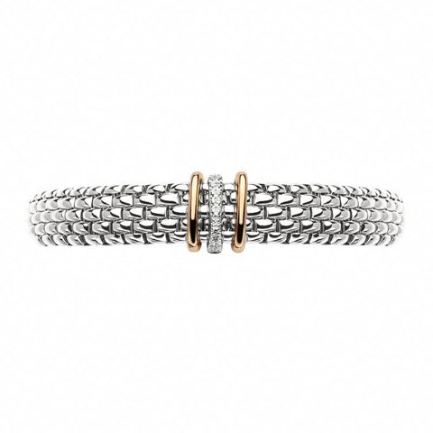 Fope Panorama 18ct White Gold 0.08ct Diamond Mixed Rondelle Bracelet, 587B BBR.
