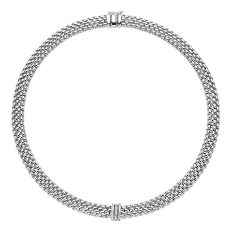 Fope Panorama 18ct White Gold 0.23ct Diamond Rondelle Necklace 587C PAVE