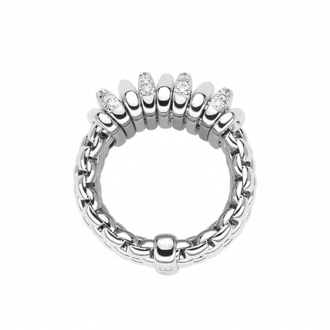 Fope Panorama 18ct White Gold 0.30ct Diamond Rondelle Ring, AN588 BBR.