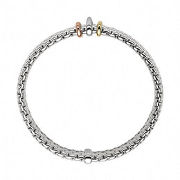 Fope Panorama 18ct White Gold Mixed Rondelle Bracelet, 587BM.